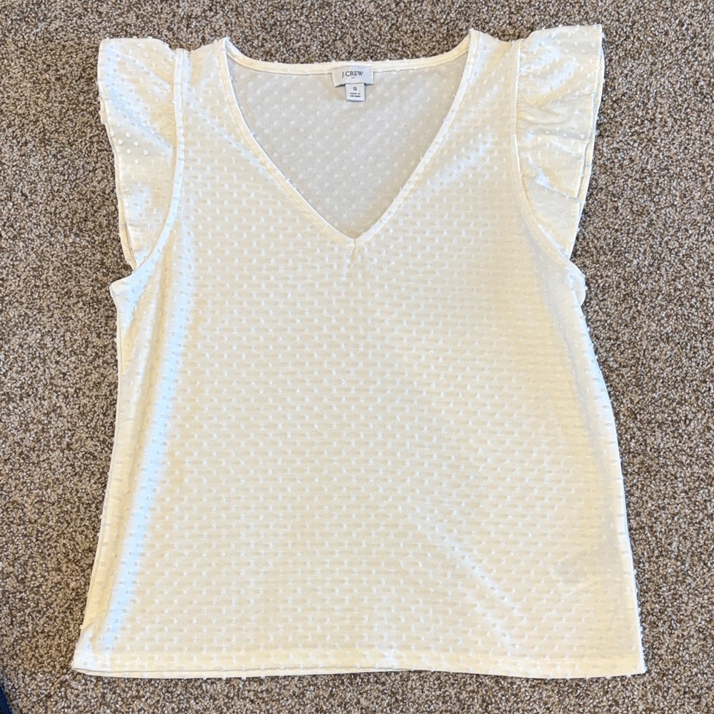 J. Crew Cream Textured Blouse